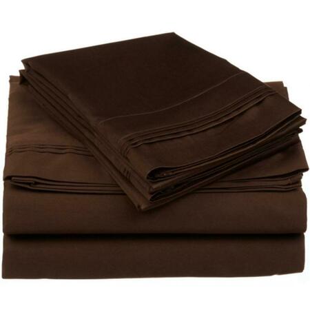 IMPRESSIONS BY LUXOR TREASURES Egyptian Cotton 650 Thread Count Solid Sheet Set California King-Chocolate 650CKSH SLCH